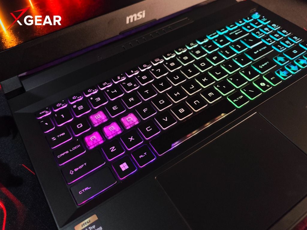 laptop MSI Katana 15 HX B14WFK 294VN cụm Wasd được thiết kế nổi bật