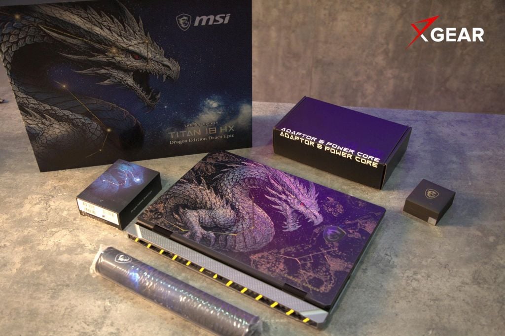 laptop gaming msi titan 18 hx dragon edition draco epic a2w 1245vn phần quà