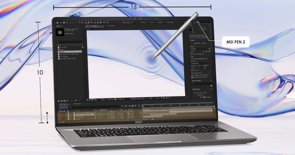 MSI Creator Z17 HX Studio A13VGT 068VN màn hình 17 inch trang bị thêm bút cảm ứng