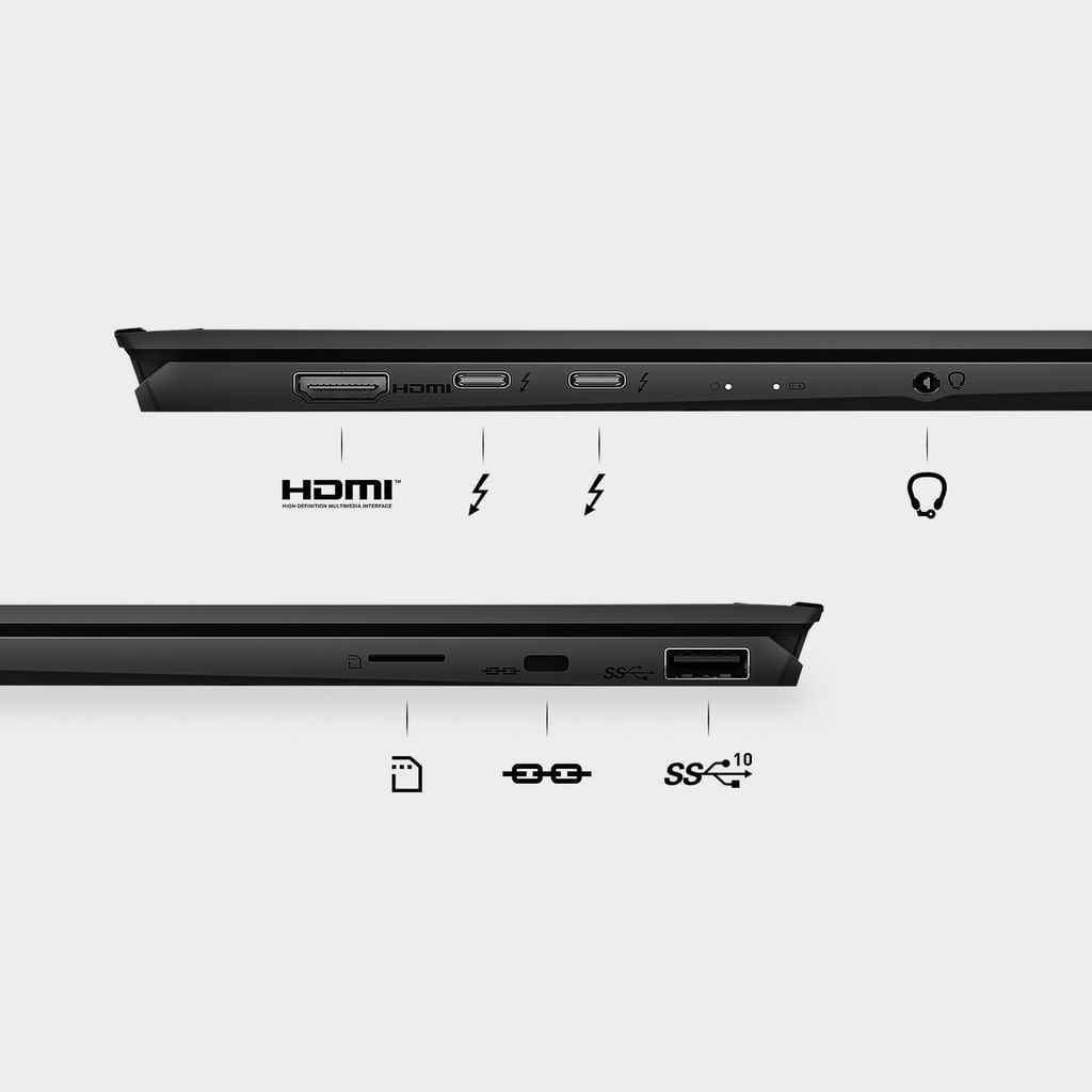 MSI Prestige 13 AI Evo A1MG 240VN đa dạng và đầy đủ cổng kết nối