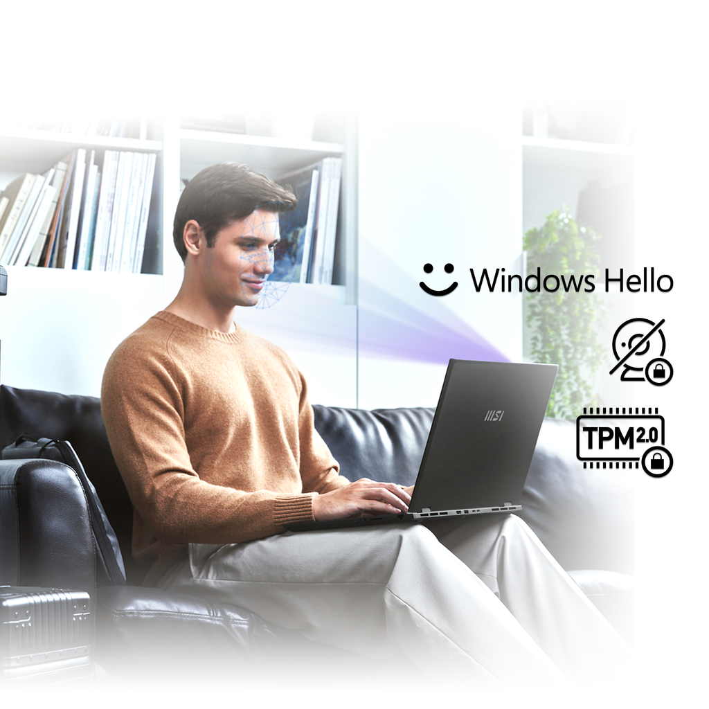 đầy đủ hệ thống bảo mật trên MSI Prestige 16 AI+ Evo B2VMG 016VN