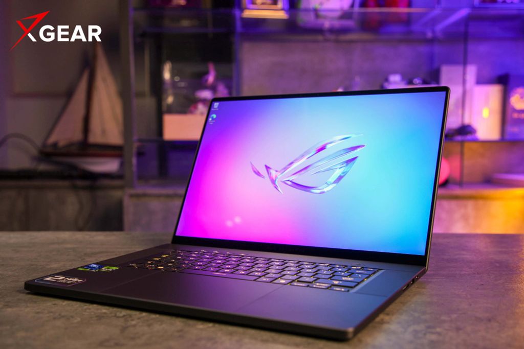laptop gaming asus rog zephyrus g16 gu605cp qr141w góc nghiêng