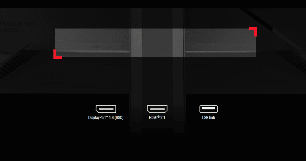 hệ thống cổng kết nối màn hình asus rog strix xg27aqdng
