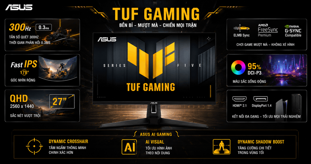 đặc điểm nổi bật màn hình ASUS TUF GAMING VG27AQM5A