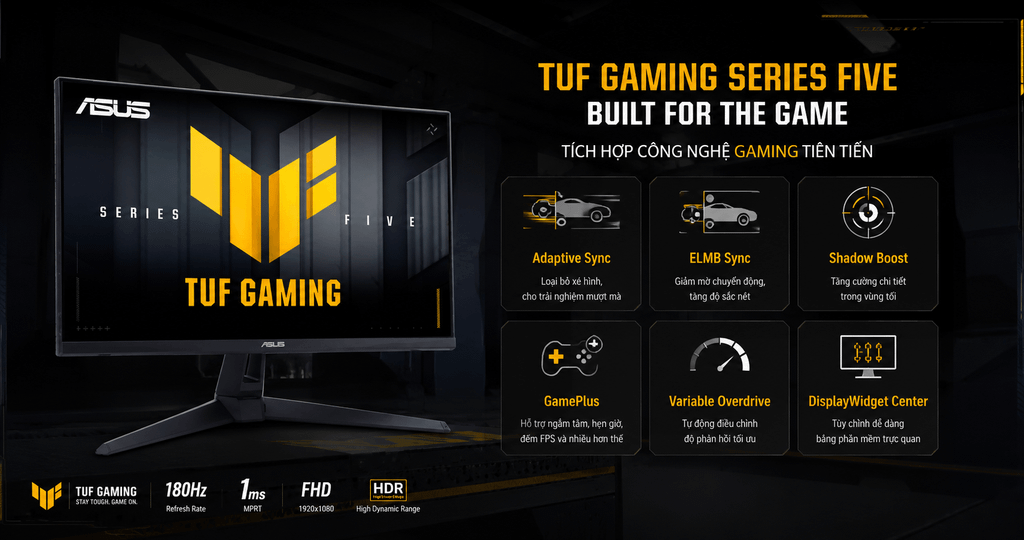 các công nghệ đi kèm trên màn hình ASUS TUF GAMING VG27AQM5A