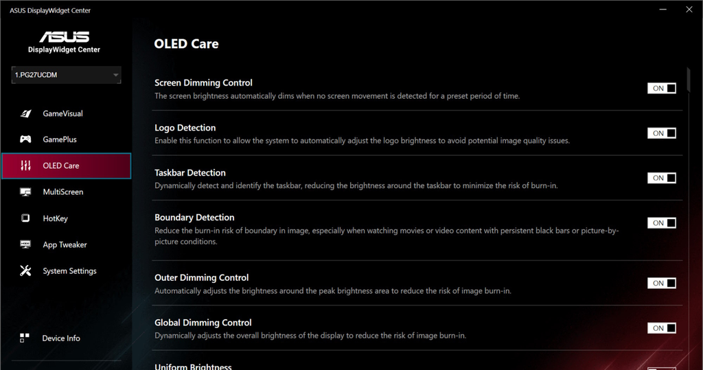 man hinh gaming asus rog strix xg32uqdms oled care