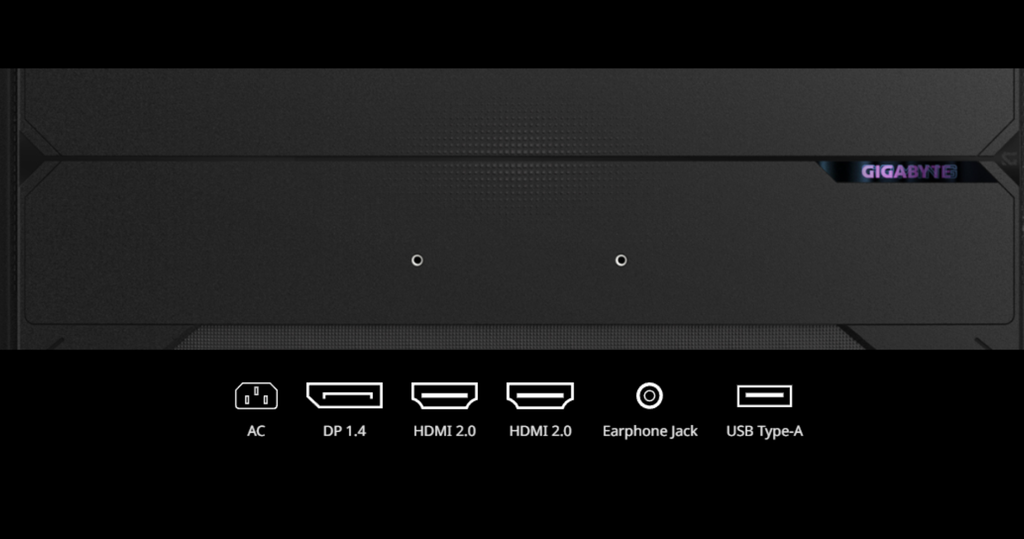 cổng kết nối trên màn hình gaming gigabyte g27q20t