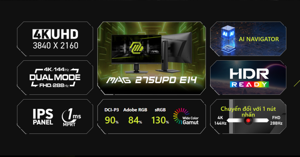 Màn hình Gaming MSI MAG 275UPD E14 tổng quan