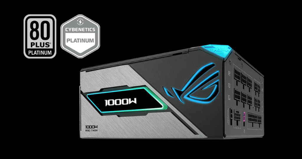 chứng nhận hiệu suất 80 plus platinum nguồn asus rog thor 1000p3