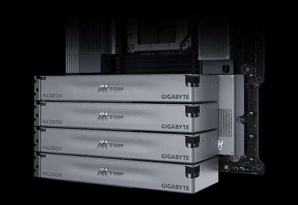 GIGABYTE AI TOP 500 TRX50 có khả năng mở rộng linh hoạt với 4 khe cắm SSD