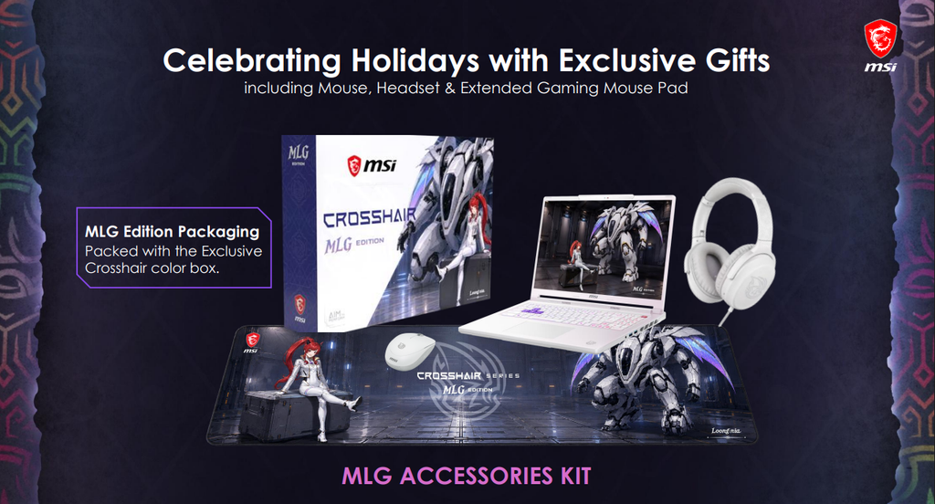 phần quà khi mua laptop gaming msi crosshair a16 hx mlg edition e8wgk 093vn