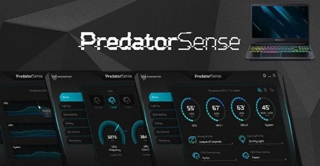 phần mềm PredatorSense dùng quản lý phần cứng của laptop Acer