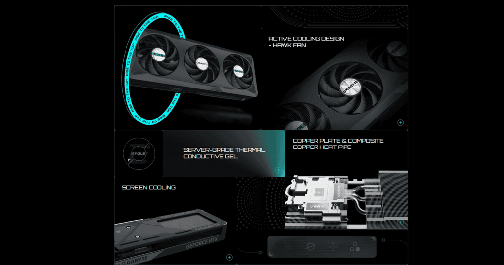 cấu trúc vga gigabyte geforce rtx 5060 eagle max oc 8g