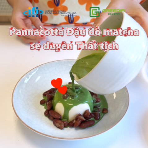 PUDDING MATCHA ĐẬU ĐỎ – MÓN NGỌT CẦU DUYÊN MÙA THẤT TỊCH CÙNG GREENIFI GELATIN