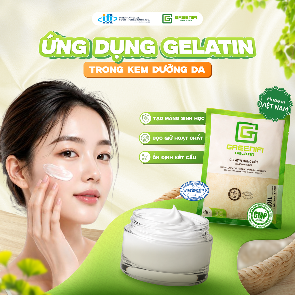 TẠI SAO GELATIN ĐANG THAY THẾ CHẤT TẠO ĐẶC HÓA HỌC TRONG KEM DƯỠNG DA?