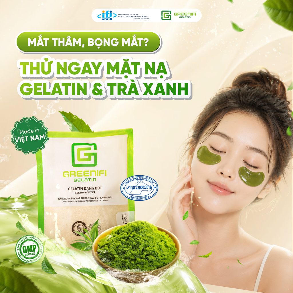 BÍ QUYẾT CHĂM SÓC ĐÔI MẮT MỆT MỎI VỚI MẶT NẠ GELATIN & TRÀ XANH TỰ LÀM TẠI NHÀ