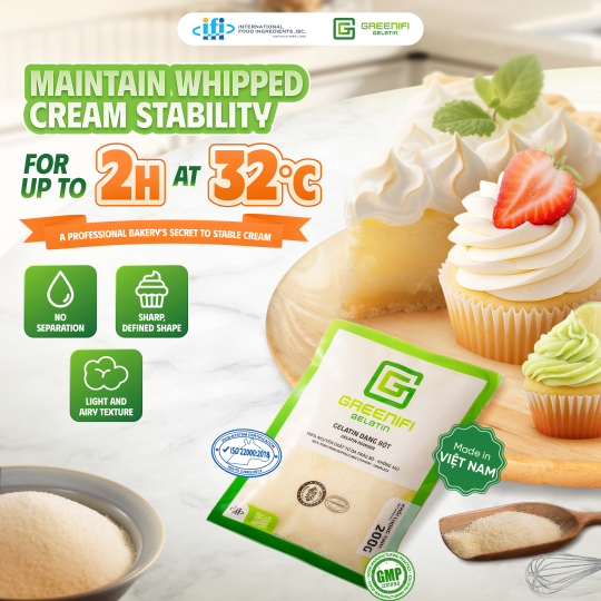 HOW TO KEEP WHIPPING CREAM STABLE FOR UP TO 2 HOURS AT TEMPERATURES AS HIGH AS 32°C