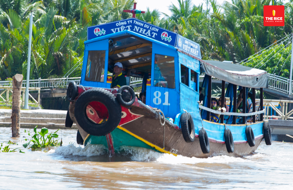 Here, you can experience a relaxing boat ride on the Tien River.
