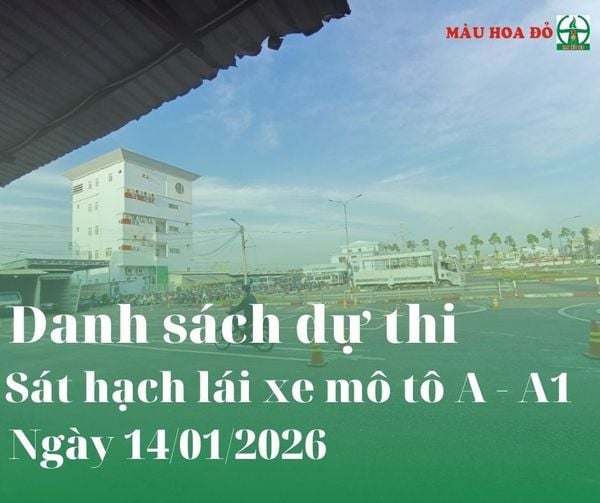 DANH SÁCH SỐ BÁO DANH HẠNG A1 - A THI NGÀY 14.01.2026