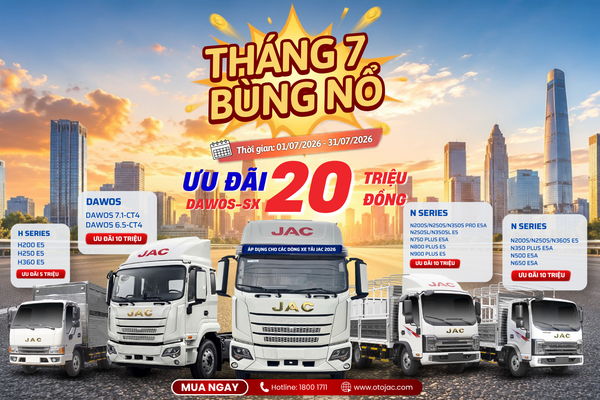 THÁNG 7 BÙNG NỔ – GIÁ TỐT CHỐT NHANH CÙNG XE TẢI JAC