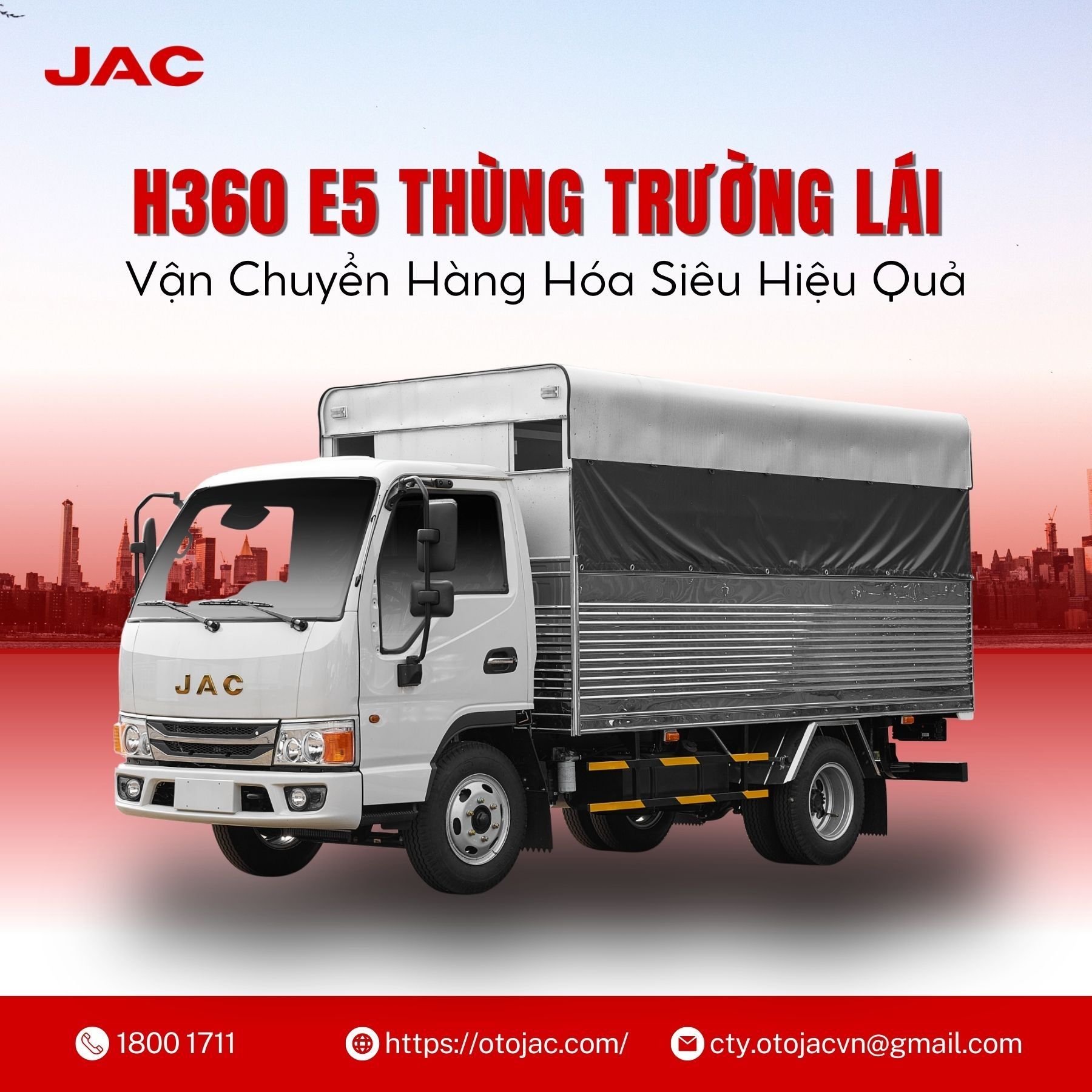 JAC H360 E5 thùng trường lái vận chuyển hàng hóa siêu hiệu quả