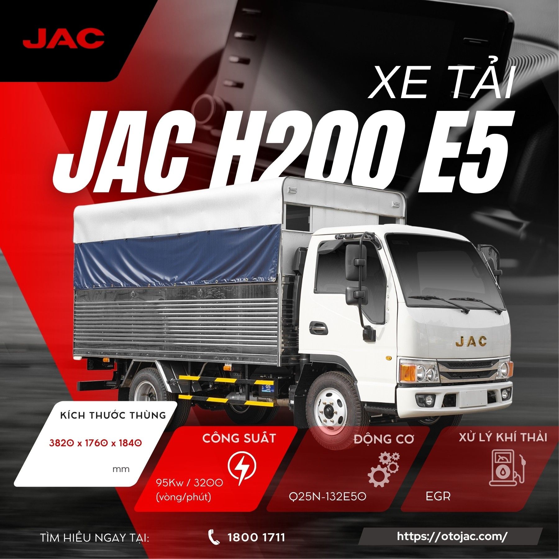 Xe tải JAC H200 E5 thùng bạt: đa dụng & linh hoạt