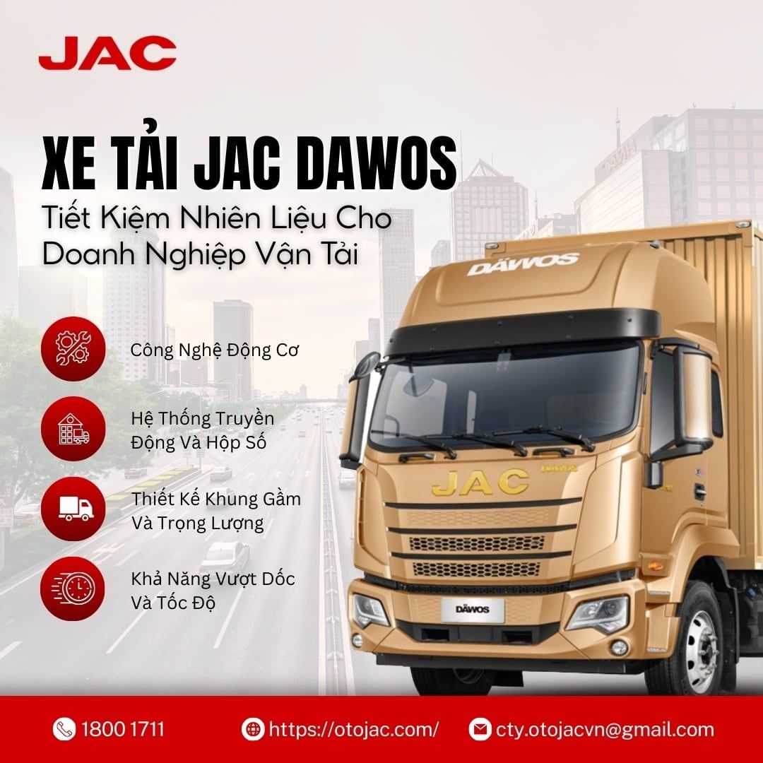 Xe Tải JAC Dawos Tiết Kiệm Nhiên Liệu Cho Doanh Nghiệp Vận Tải