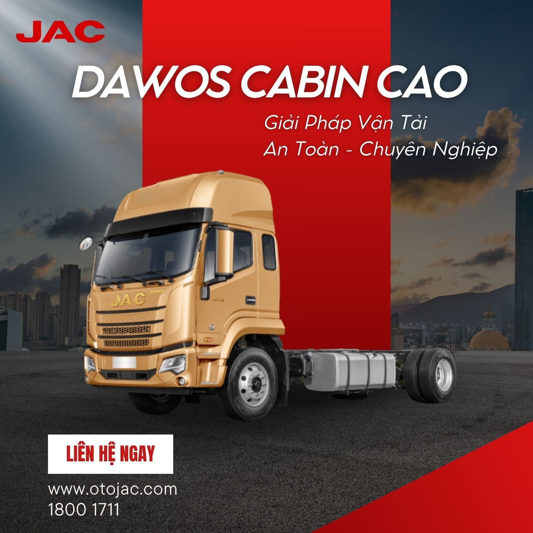 JAC DAWOS Cabin cao – Giải pháp vận tải an toàn và chuyên nghiệp