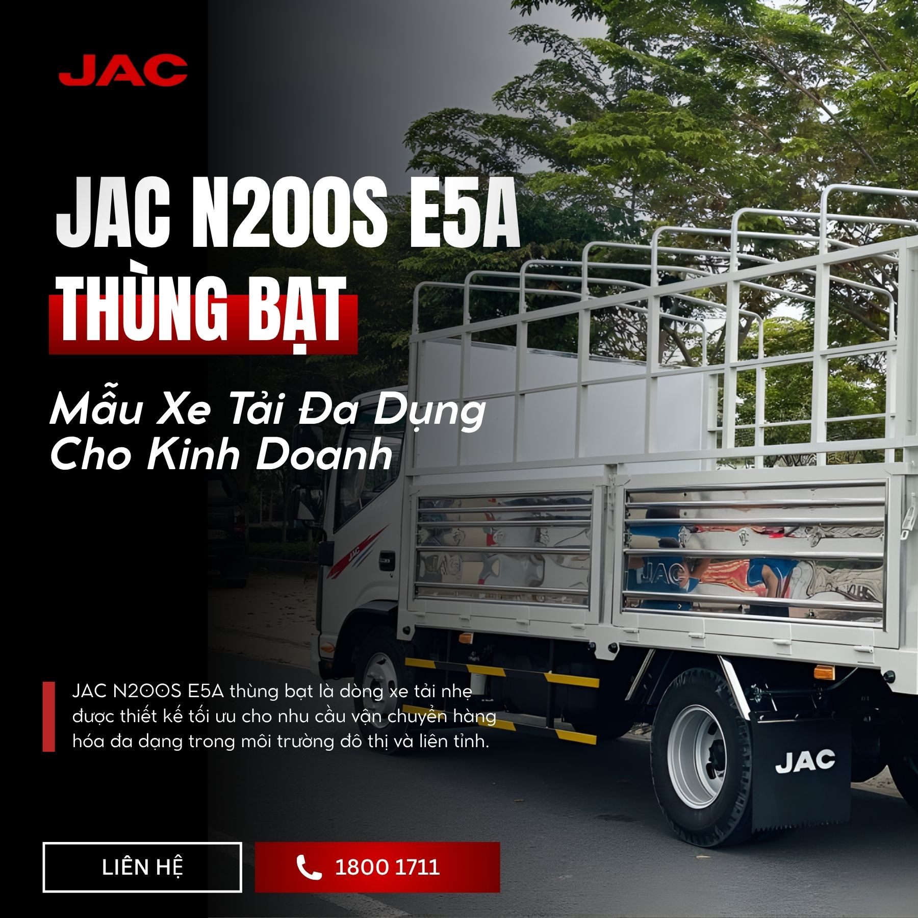 JAC N200S E5A thùng bạt – Mẫu xe tải đa dụng cho kinh doanh