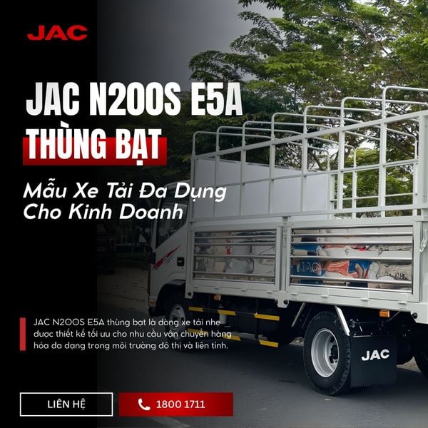 JAC N200S E5A thùng bạt – Mẫu xe tải đa dụng cho kinh doanh