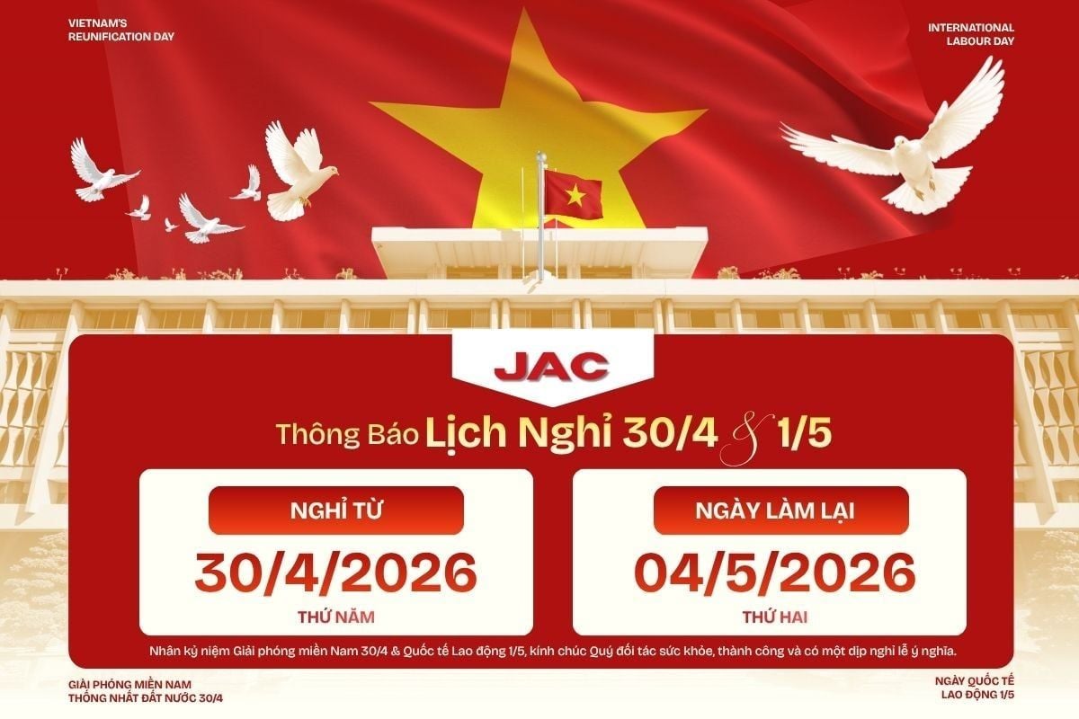 THÔNG BÁO LỊCH NGHỈ LỄ: GIỖ TỔ HÙNG VƯƠNG - GIẢI PHÓNG MIỀN NAM 30/4 - QUỐC TẾ LAO ĐỘNG 1/5