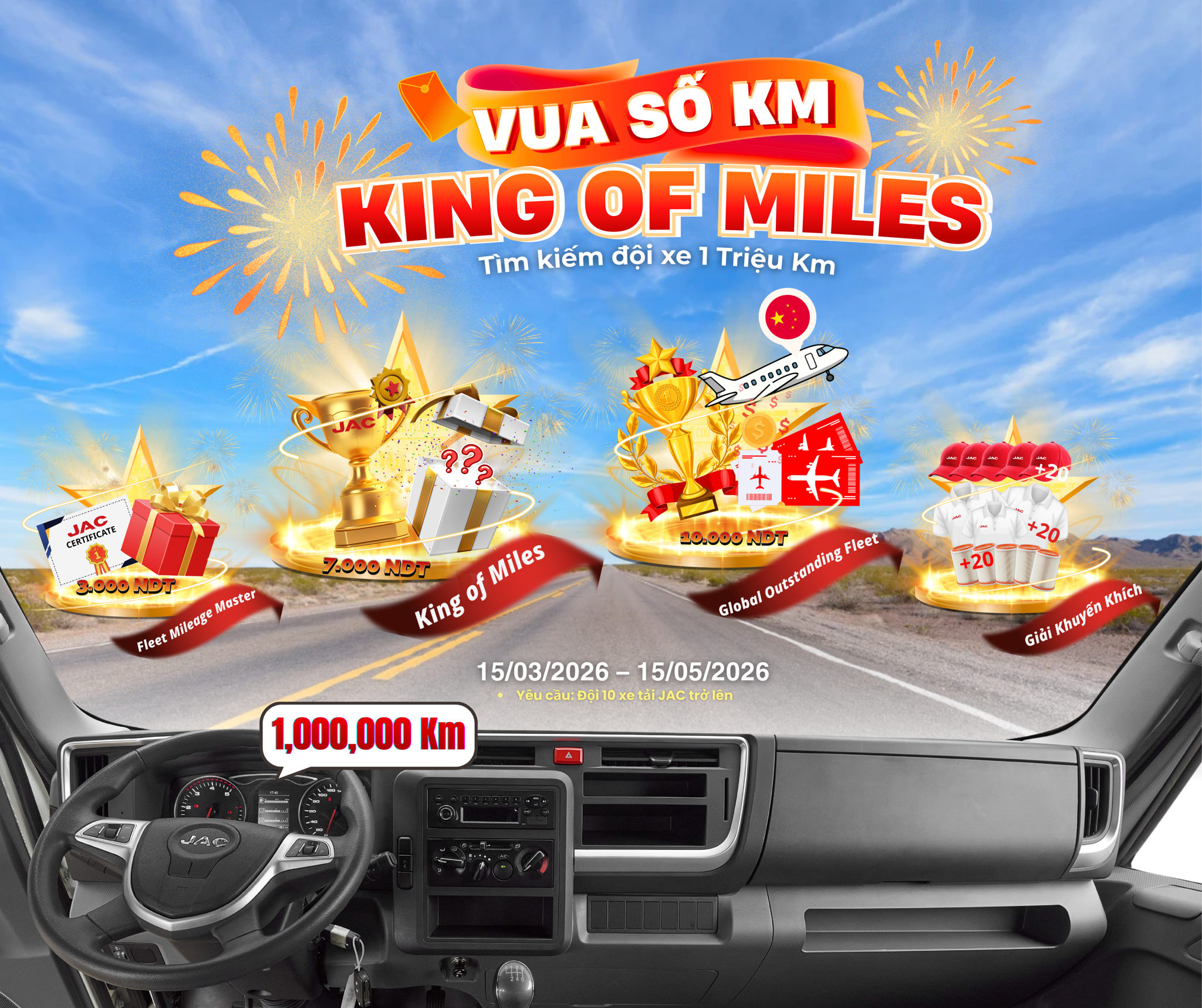 JAC VIỆT NAM TRIỂN KHAI CHƯƠNG TRÌNH 2026 MR. JAC – KING OF MILES (JAC – VUA SỐ KM)
