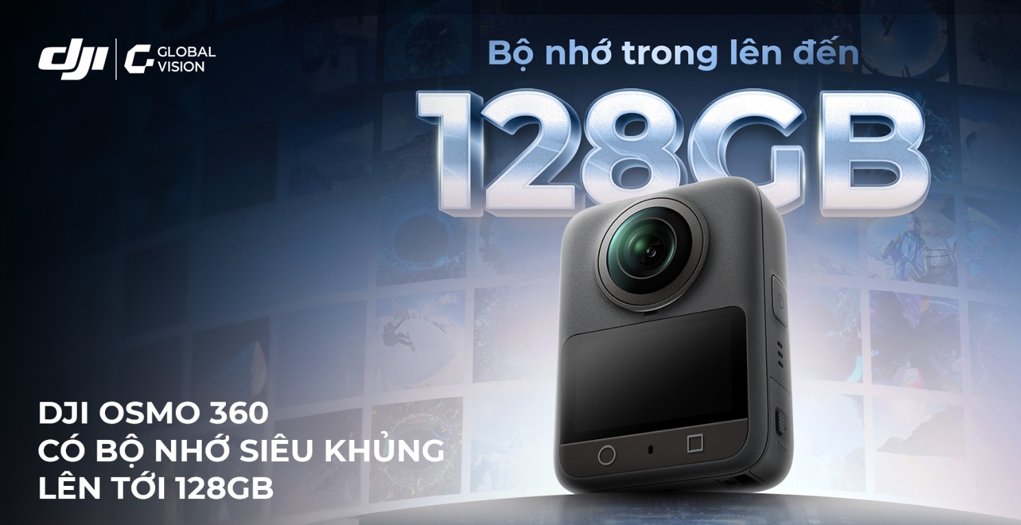 DJI Osmo 360 có bộ nhớ siêu khủng lên tới 128GB