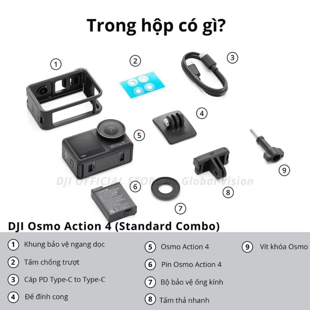 DJI Action 4 trong hộp có gì