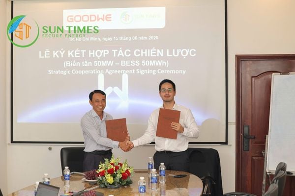 SUN TIMES & GOODWE CHÍNH THỨC KÝ KẾT HỢP TÁC CHIẾN LƯỢC TRIỂN KHAI GIẢI PHÁP NĂNG LƯỢNG TÁI TẠO VÀ LƯU TRỮ NĂNG LƯỢNG