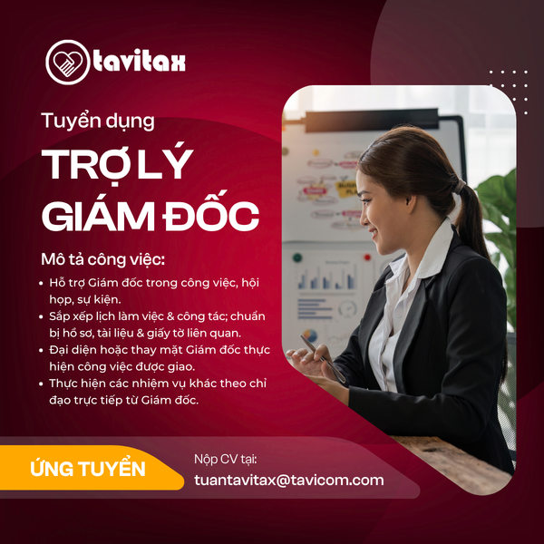 TUYỂN DỤNG TRỢ LÝ GIÁM ĐỐC