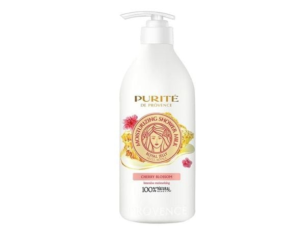 Sữa tắm dưỡng trắng Purité De Prôvence sữa ong chúa & hoa anh đào