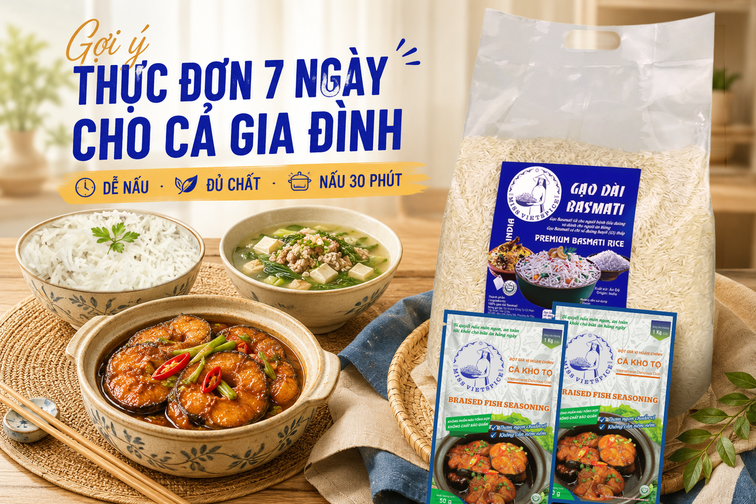 THỰC ĐƠN HÀNG NGÀY TỐI GIẢN, ĐỦ CHẤT CHO CẢ GIA ĐÌNH