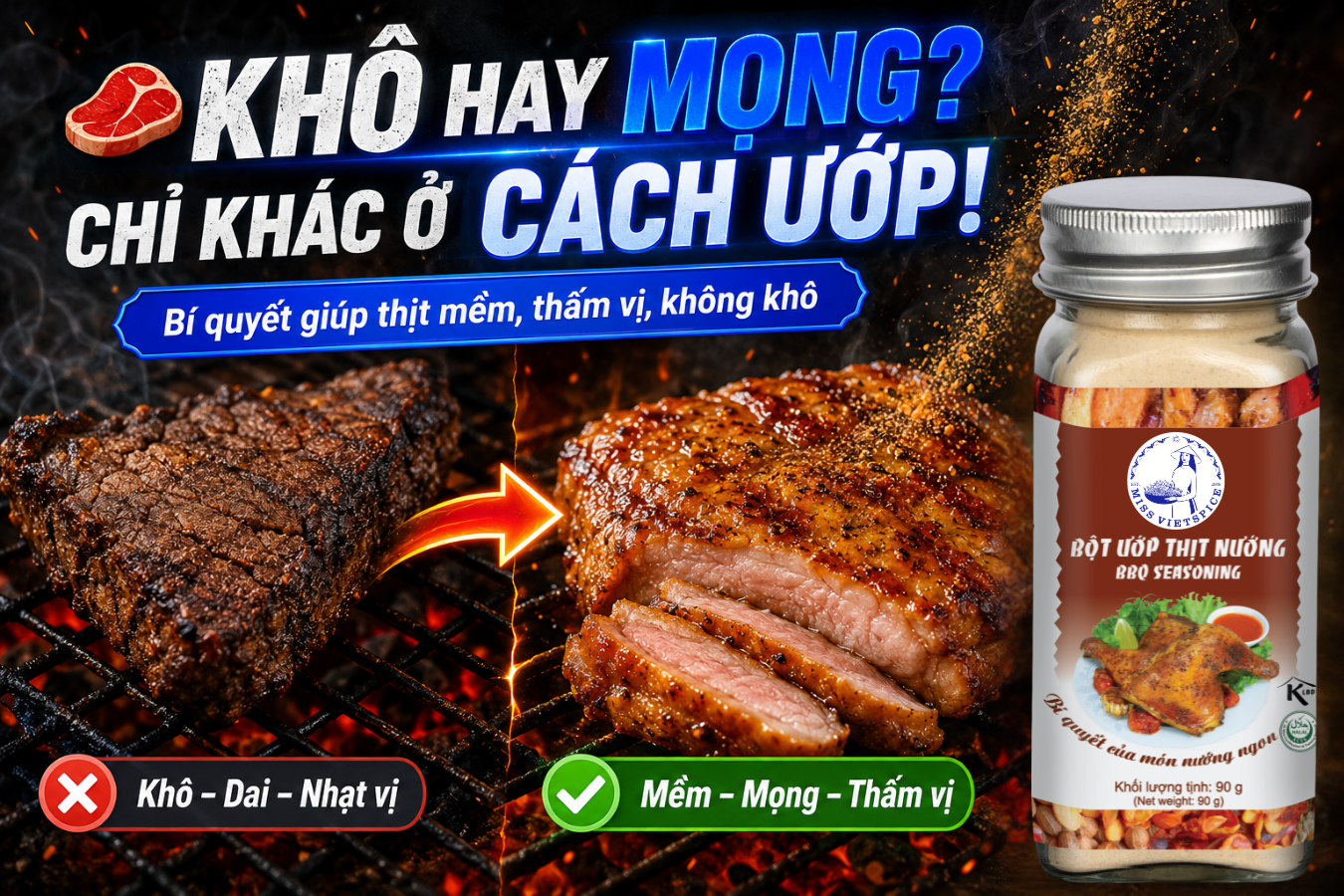 CÁCH ƯỚP THỊT NƯỚNG NGON MỀM MỌNG, THẤM VỊ VÀ KHÔNG BỊ KHÔ