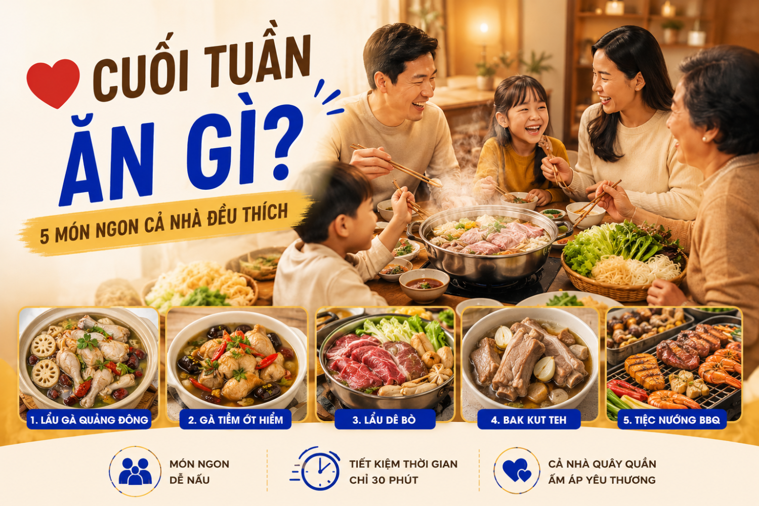 TOP 5 MÓN NGON CUỐI TUẦN CHO GIA ĐÌNH DỄ LÀM