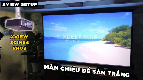 HOME CINEMA VỚI XVIEW XF200 ULTRA VÀ MÀN CHIẾU ĐỂ SÀN