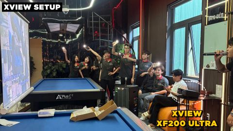 LẮP ĐẶT XVIEW XF200 ULTRA KÈM MÀN CHIÊU CHÂN XEM ĐÁ BÓNG