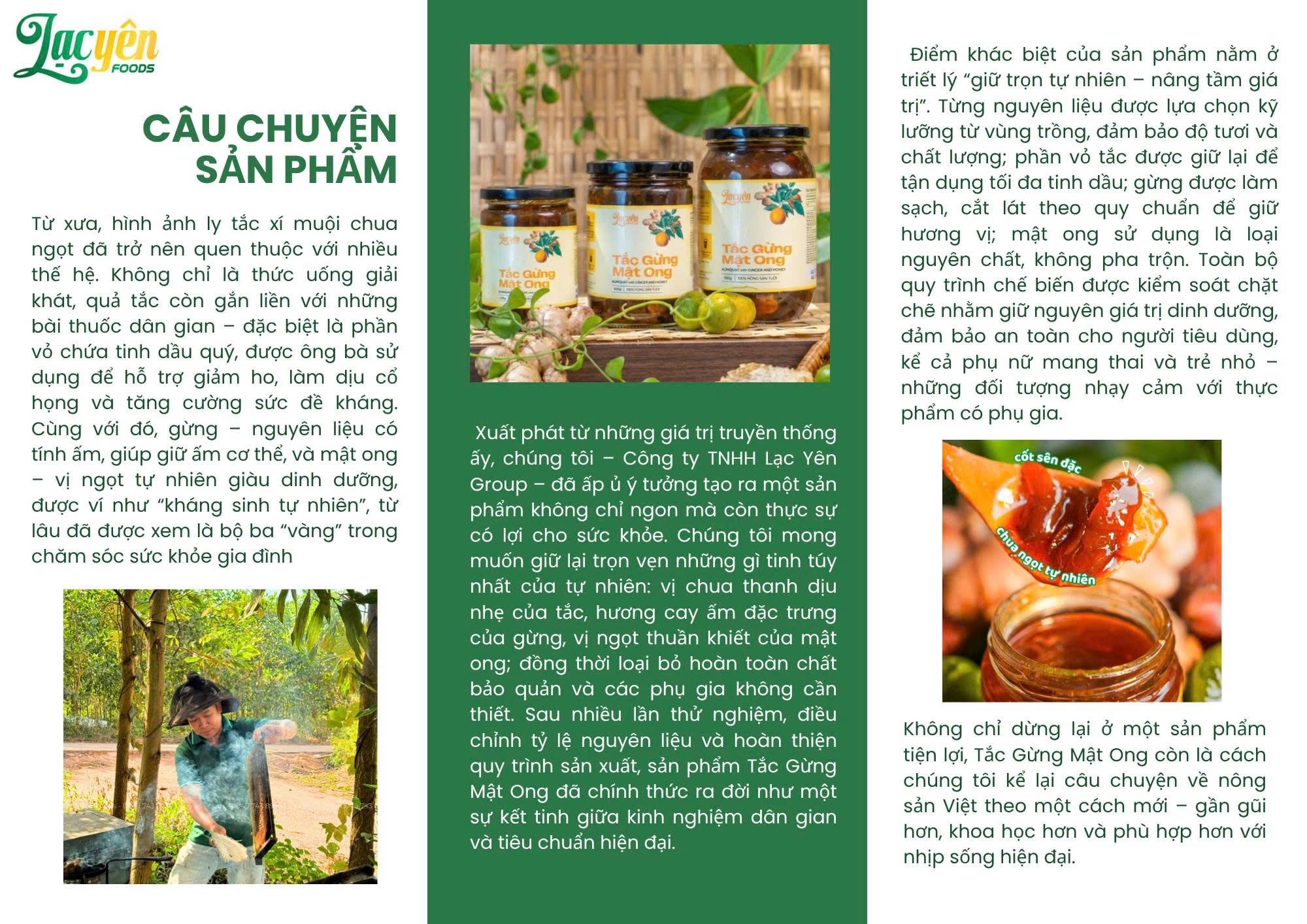 Câu chuyện sản phẩm TẮC GỪNG MẬT ONG