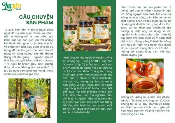 Câu chuyện sản phẩm TẮC GỪNG MẬT ONG