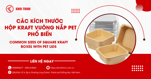 Các kích thước hộp kraft vuông nắp PET phổ biến nhất hiện nay
