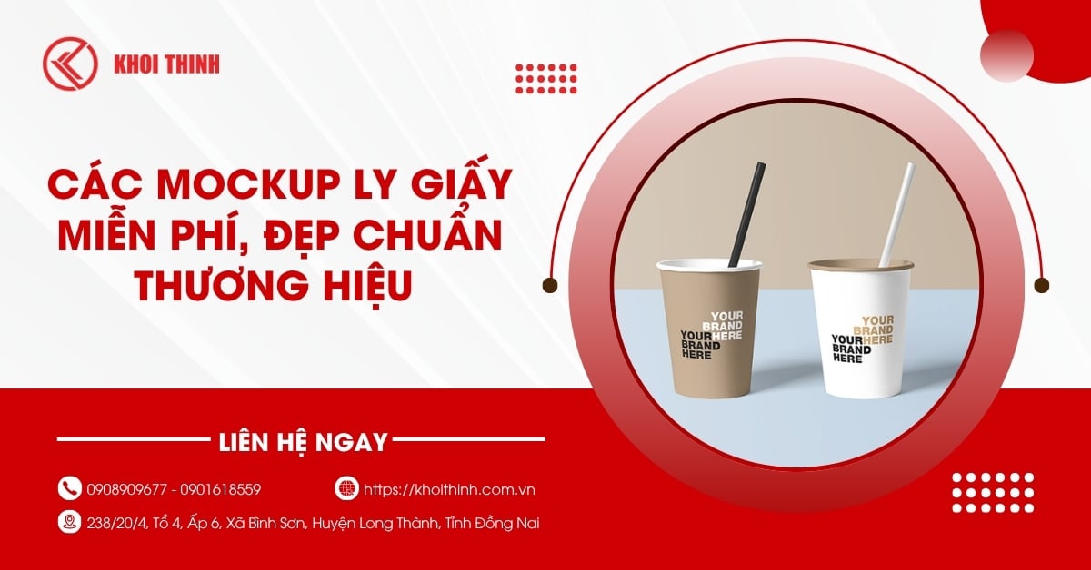 Các mockup ly giấy miễn phí, đẹp chuẩn thương hiệu