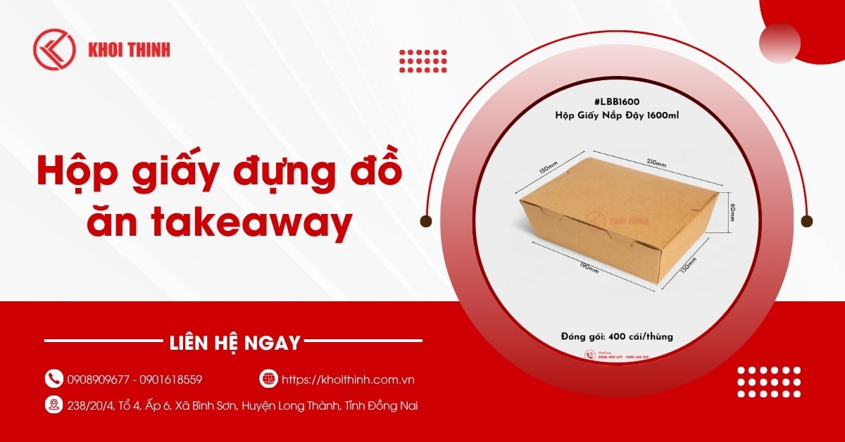 Hộp giấy đựng đồ ăn takeaway: Giải pháp xanh cho ngành F&B