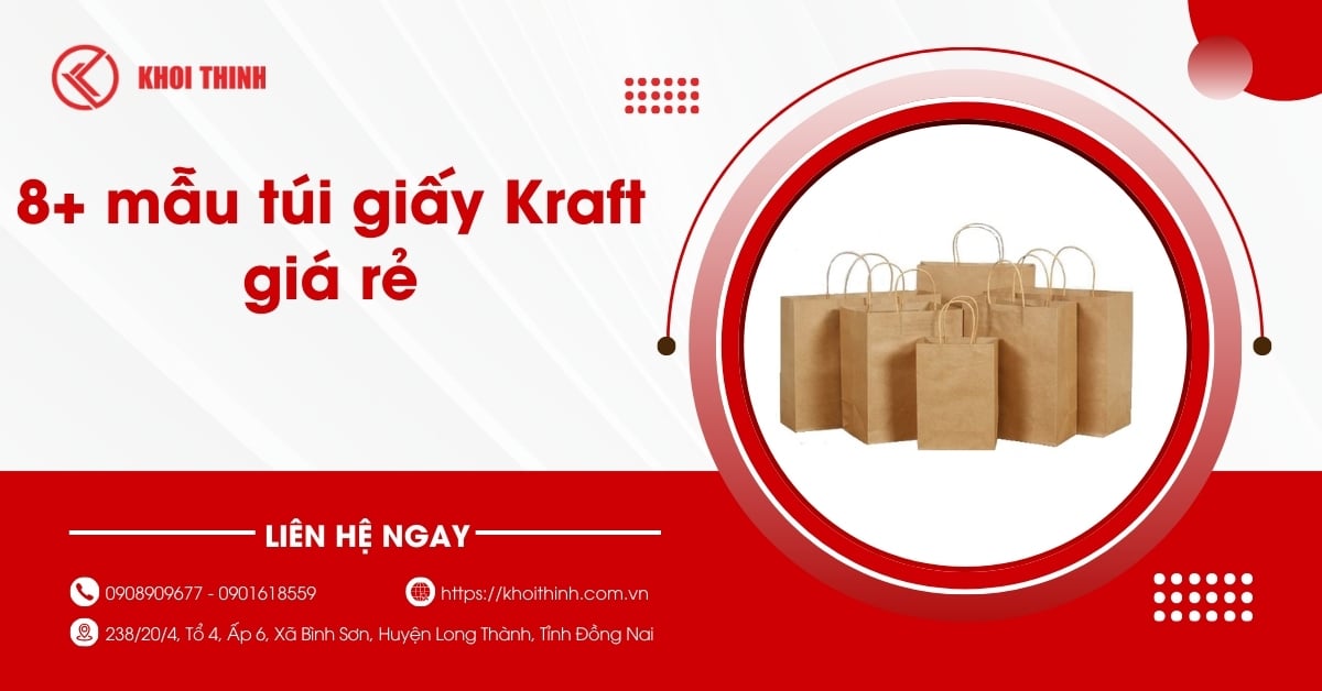 8+ mẫu túi giấy Kraft giá rẻ, thiết kế đẹp & Sáng tạo