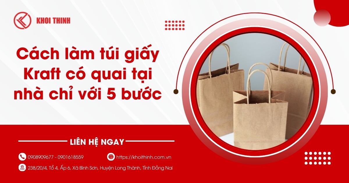 Cách làm túi giấy Kraft có quai tại nhà chỉ với 5 bước