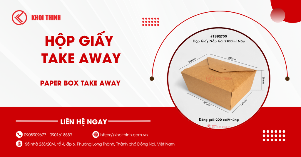 Hộp giấy take away: Kích thước, tiêu chuẩn chọn mua và xu hướng 2026